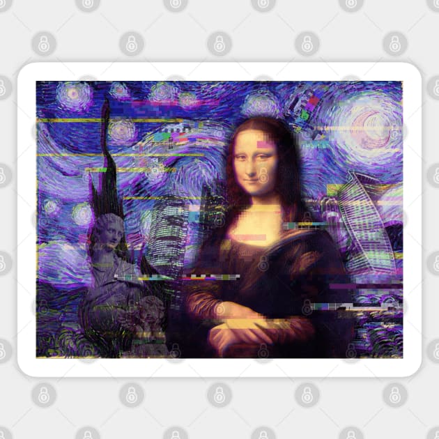 aesthetic mona lisa under the starry night Sticker by FandomizedRose